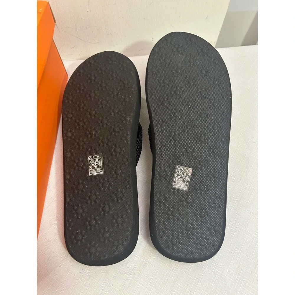 Rocket Dog Sunset Webbing Flip Flops Size 9 Black Platform Sandals Womens